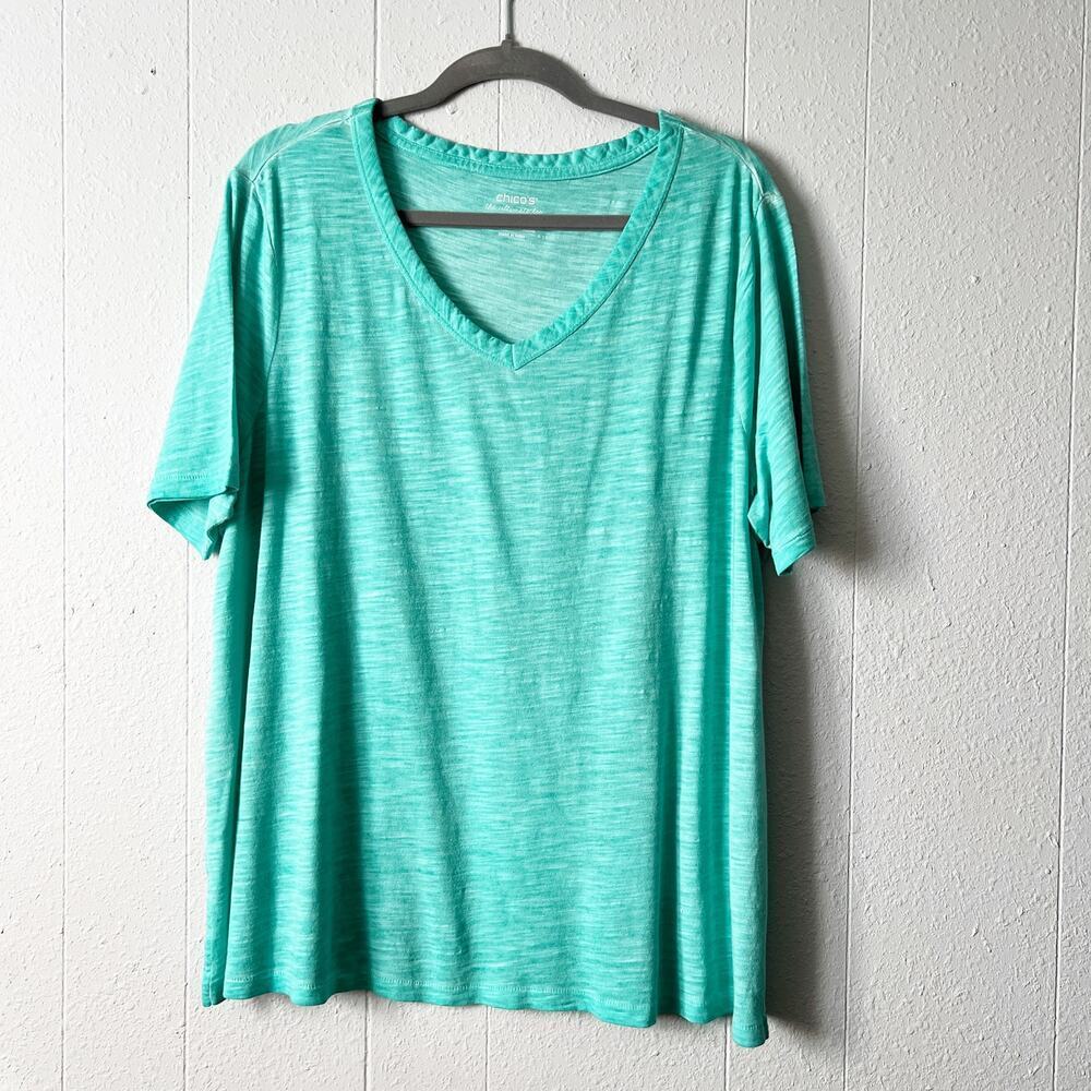 Chico's The Ultimate Tee Cotton Modal Womens XL Minimalist Casual Everyday Wear